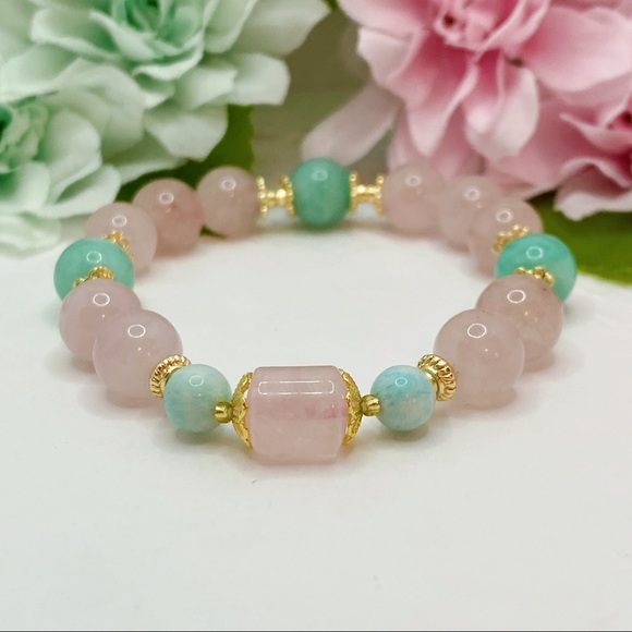 Nature Rose Quartz Tianhe Stone Bracelet - Picture 1 of 9